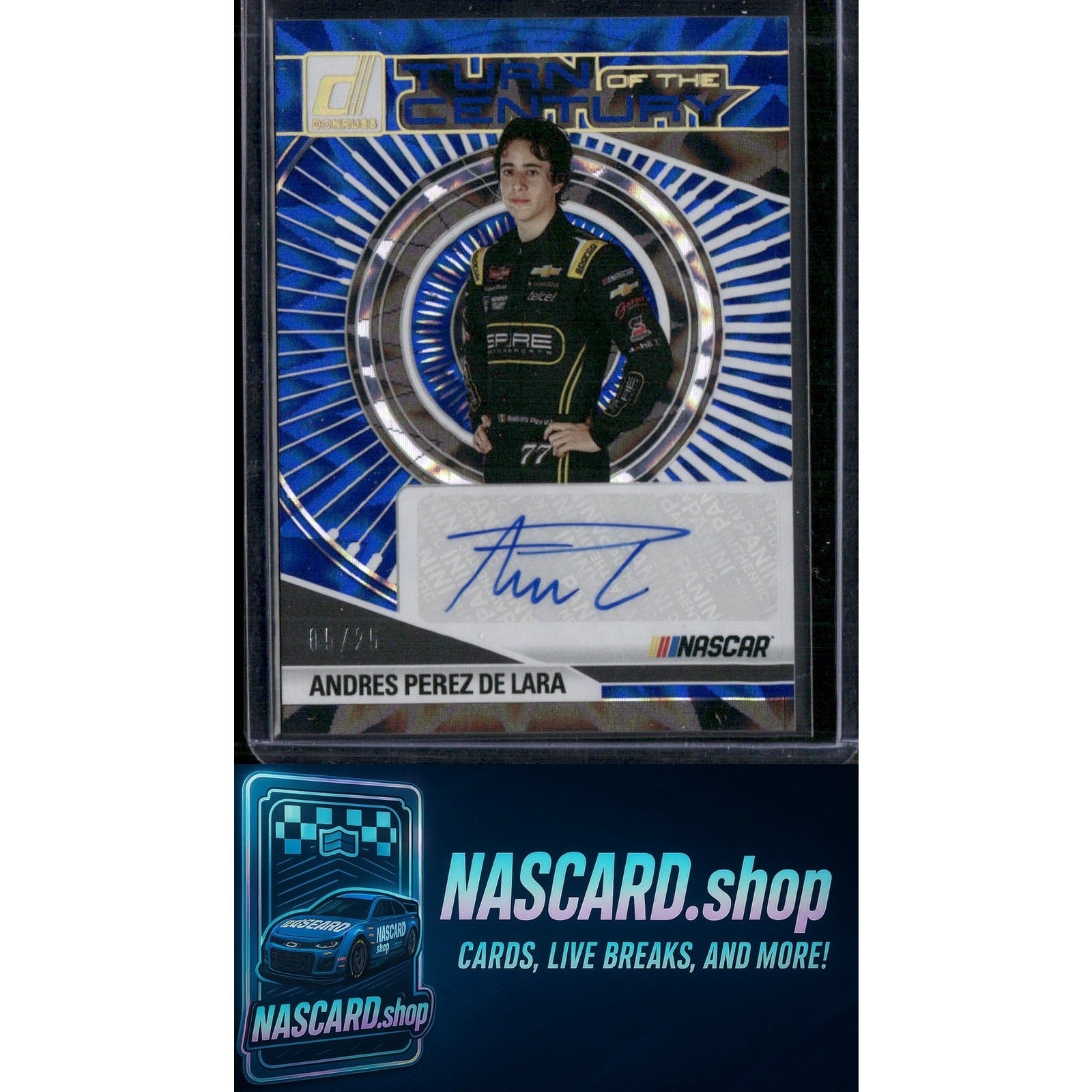 2025 Donruss Andres Perez De Lara Turn of the Century Auto Blue Xplosion /25 - Card Gorilla