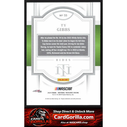 2024 Panini National Treasures #55 Ty Gibbs Holo Silver #/25