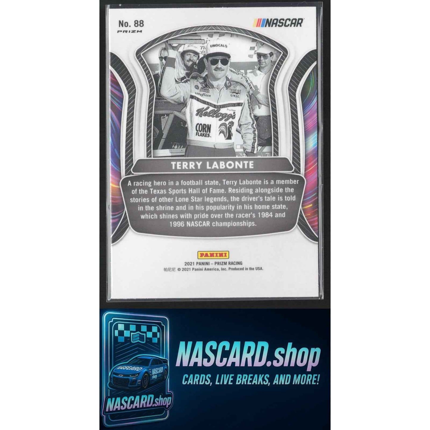 2021 Panini Prizm #88 Terry Labonte White Sparkle Prizm