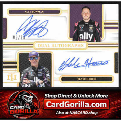 2025 Panini National Treasures Blake Harris Alex Bowman Dual Auto Holo Gold #/10