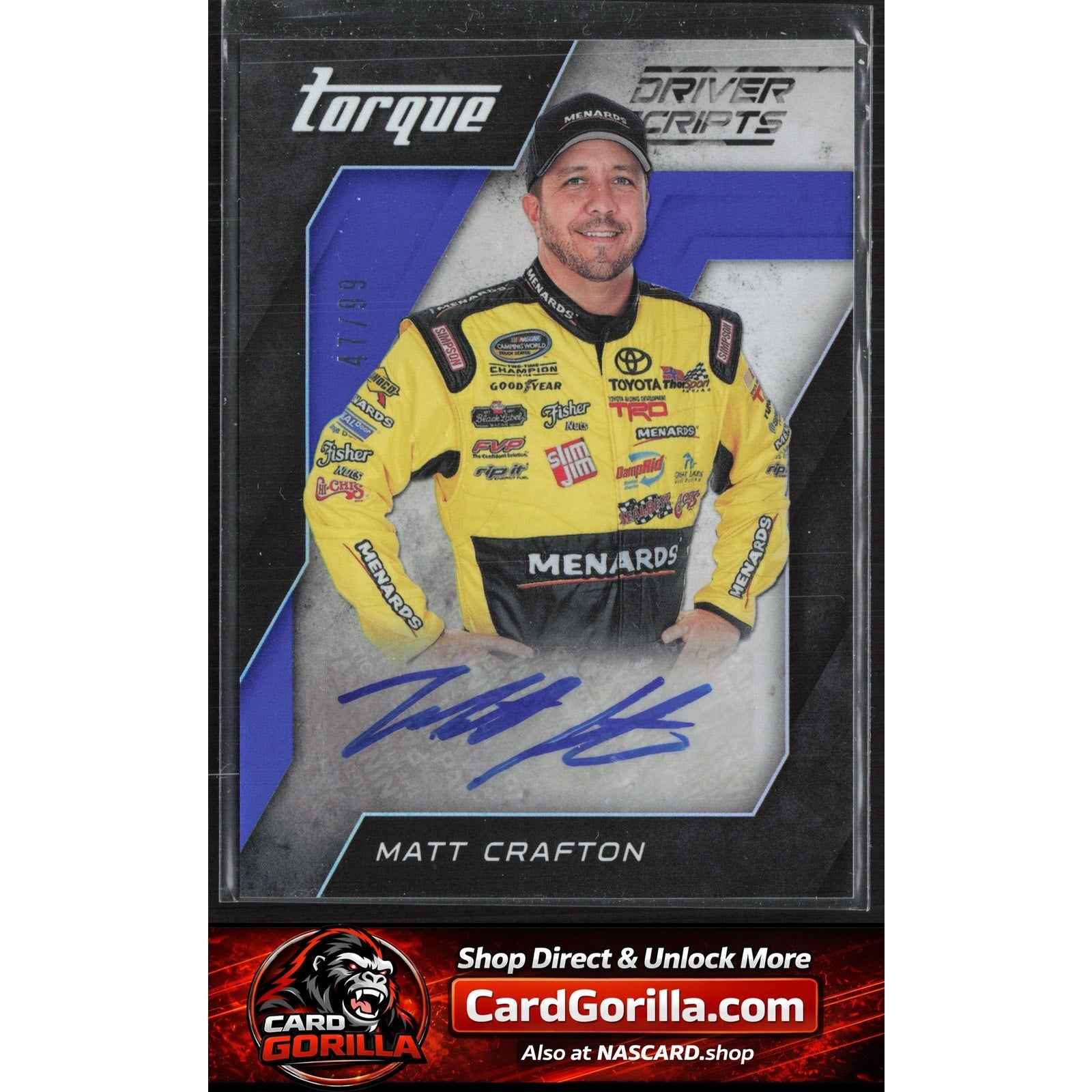 2016 Panini Torque #DS-MC Matt Crafton Driver Scripts Blue #/99