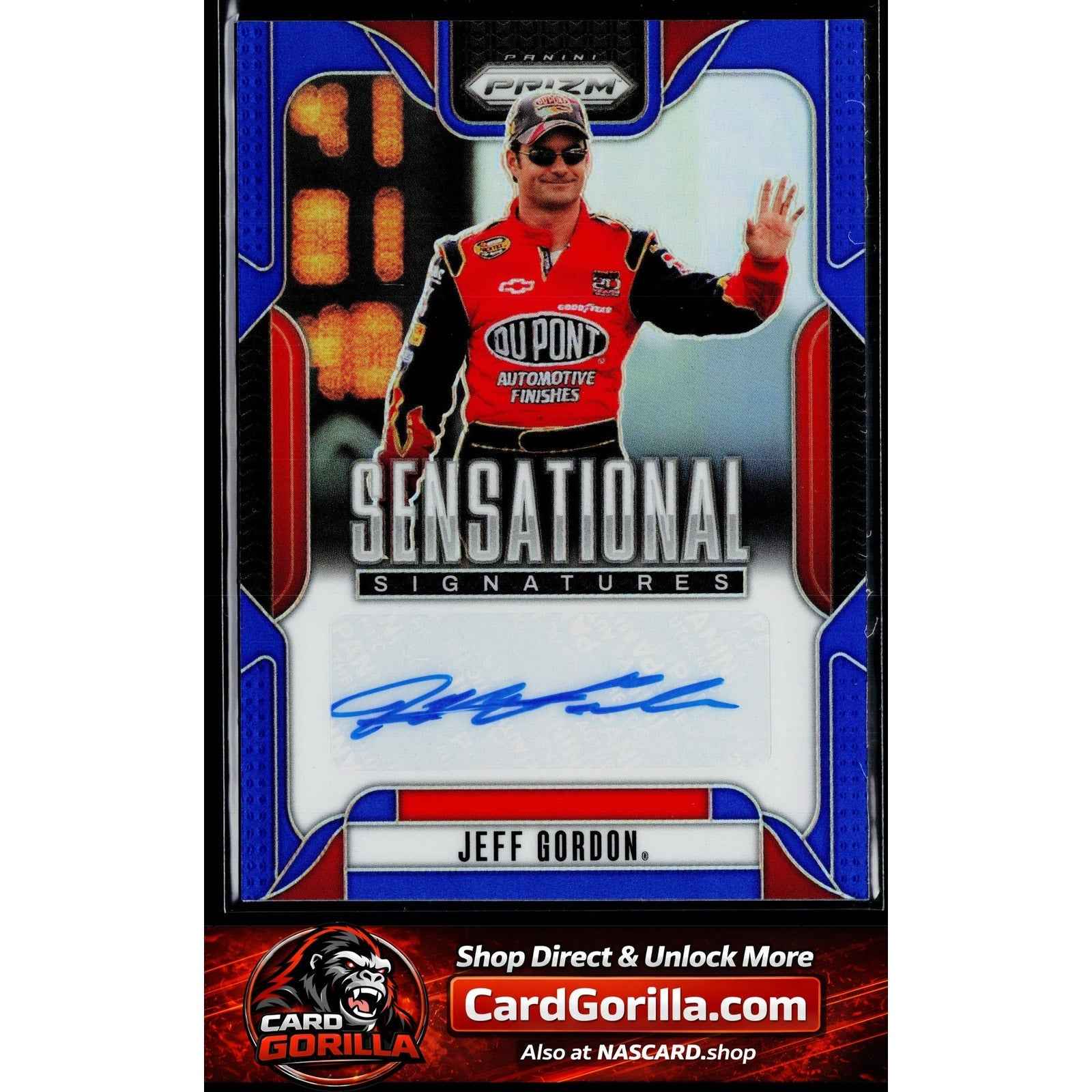 2025 Panini Prizm #SS-JGN Jeff Gordon Sensational Signatures Blue #/49