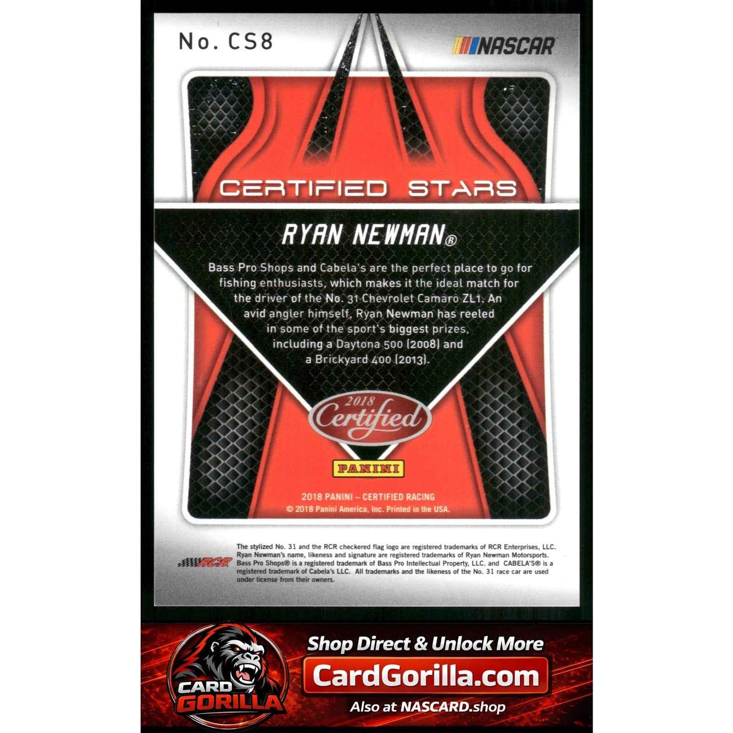 2018 Panini Certified #CS8 Ryan Newman Certified Stars Mirror Green #/5