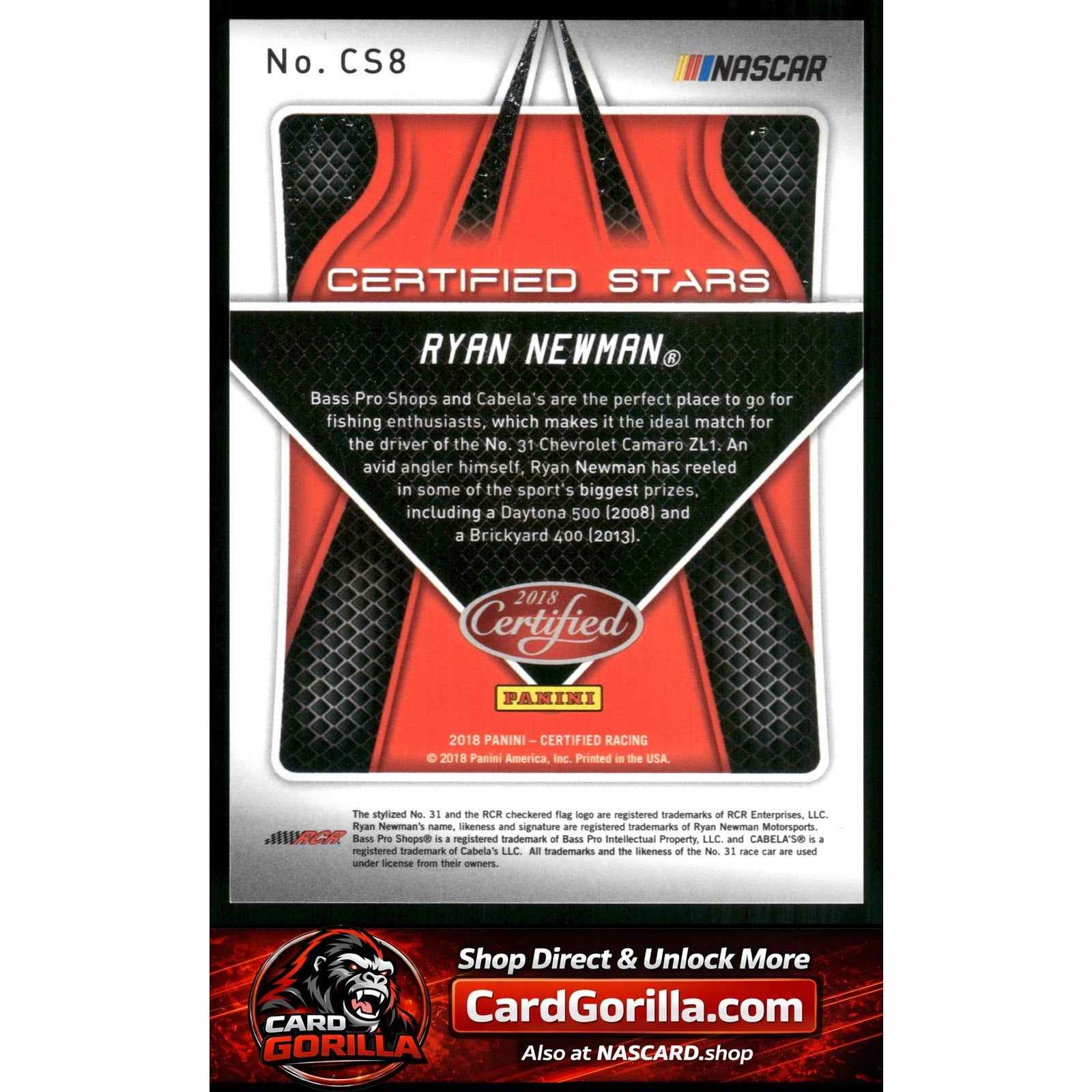 2018 Panini Certified #CS8 Ryan Newman Certified Stars Mirror Green #/5