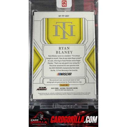 2025 Panini National Treasures Ryan Blaney Premium Patches Holo Gold #10/10