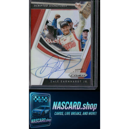 2019 Panini Prizm Dale Earnhardt Jr Scripted Signatures Red White and Blue Prizm - NASCARD.shop
