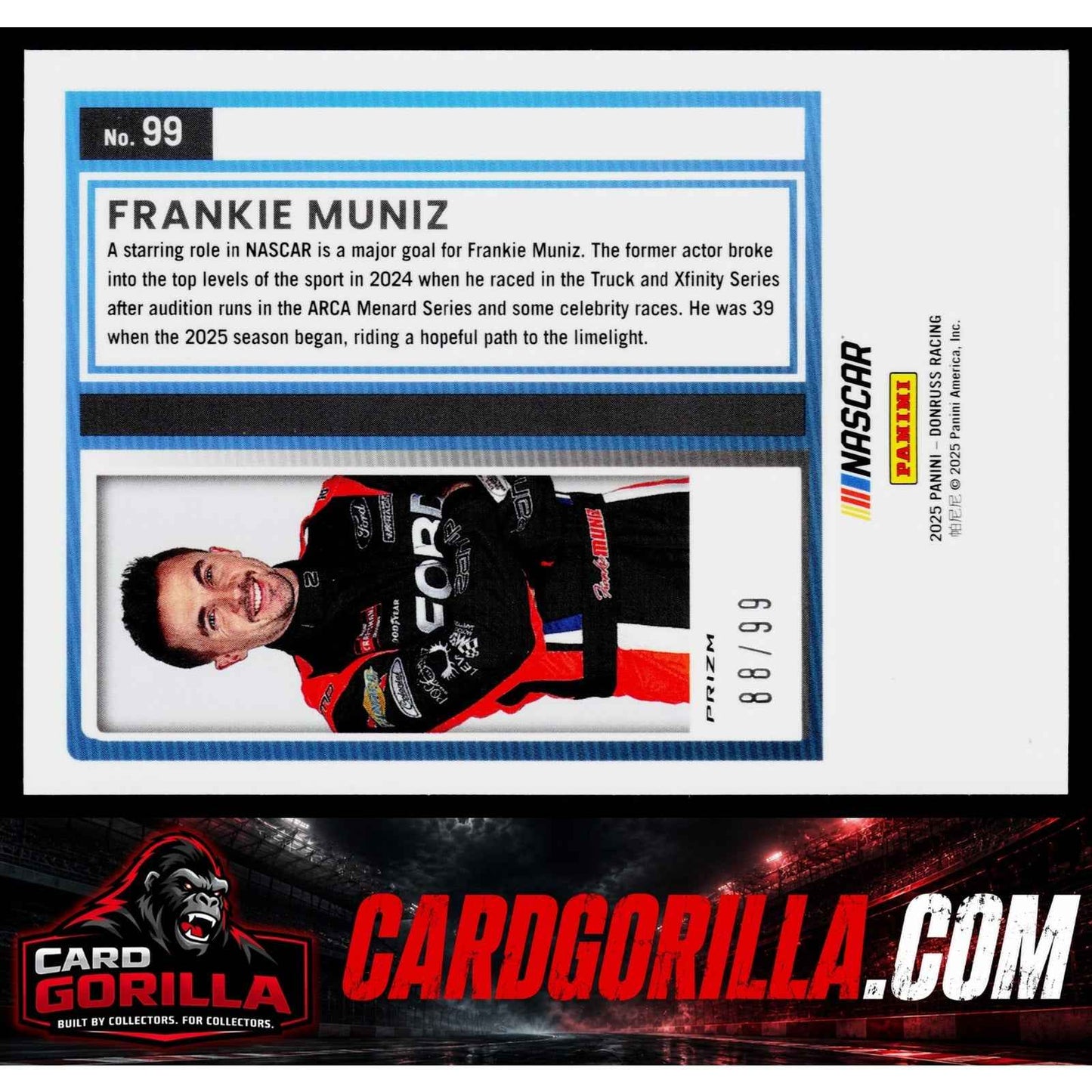 2025 Donruss #99 Frankie Muniz Rated Rookie Optic Green Velocity #/99