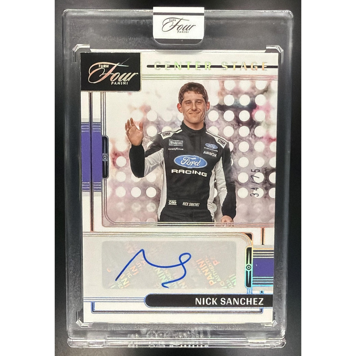 2026 Turn Four Racing Nick Sanchez Center Stage Signatures Holo Silver /75
