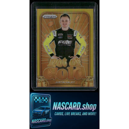 2024 Panini Prizm #14 Justin Haley Pot Of Gold Gold #/10 - Card Gorilla