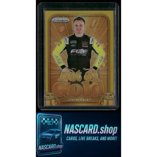 2024 Panini Prizm #14 Justin Haley Pot Of Gold Gold #/10 - NASCARD.shop