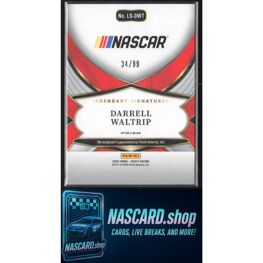 2025 Panini Select #LS-DWT Darrell Waltrip Legendary Signatures Blue Prizms #/99