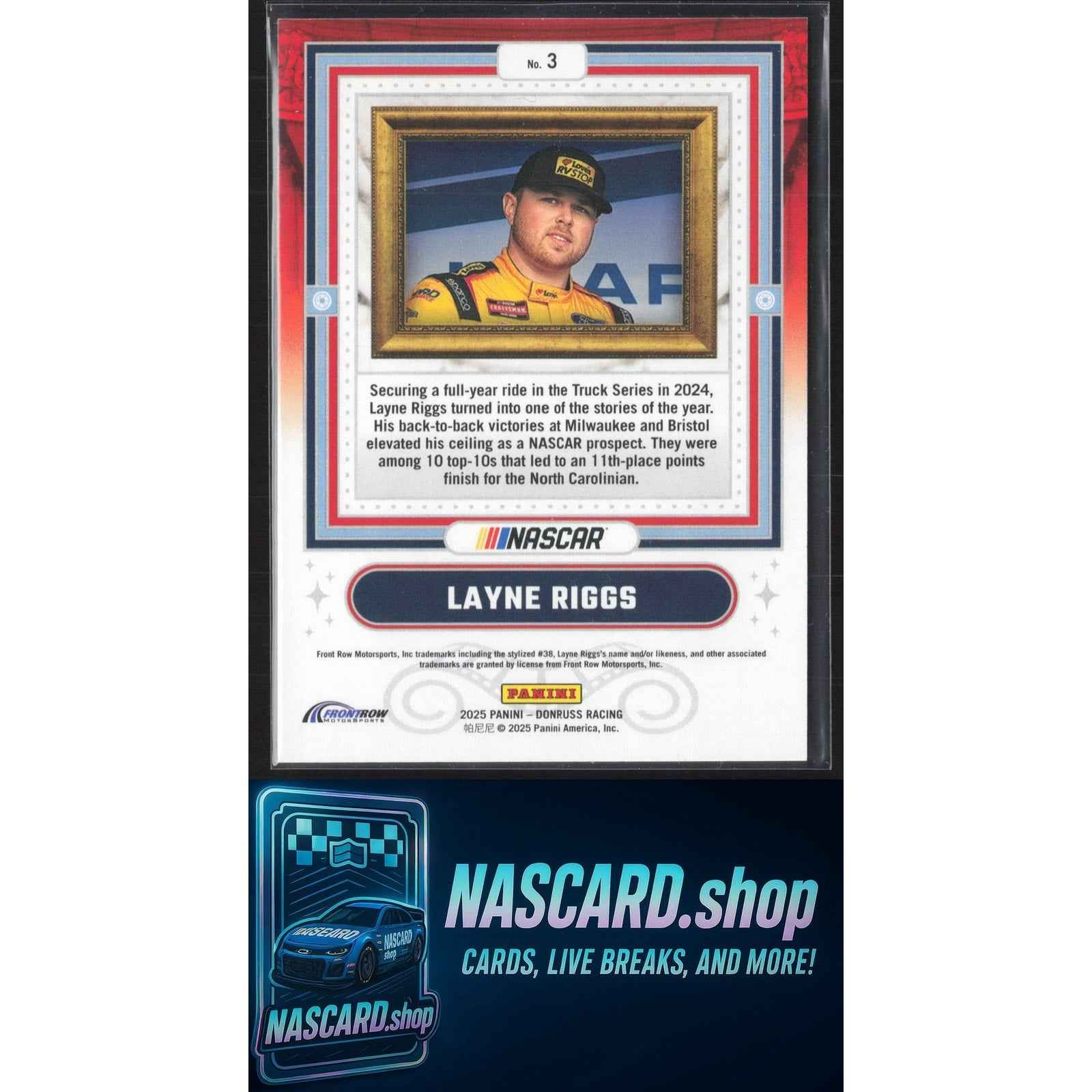 2025 Donruss #3 Layne Riggs Coming Attractions Gold Ice #/10