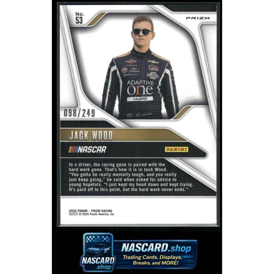 2025 Panini Prizm #53 Jack Wood Red #/249