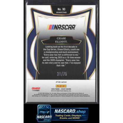 2025 Panini Select #90 Chase Elliott Neon Green Prizms #/75