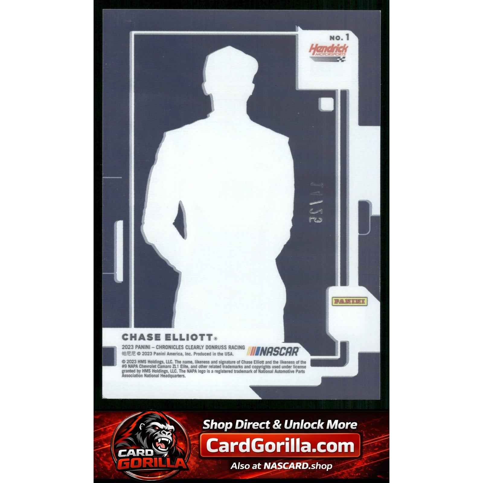 2023 Panini Chronicles #1 Chase Elliott Clearly Donruss Purple #/25