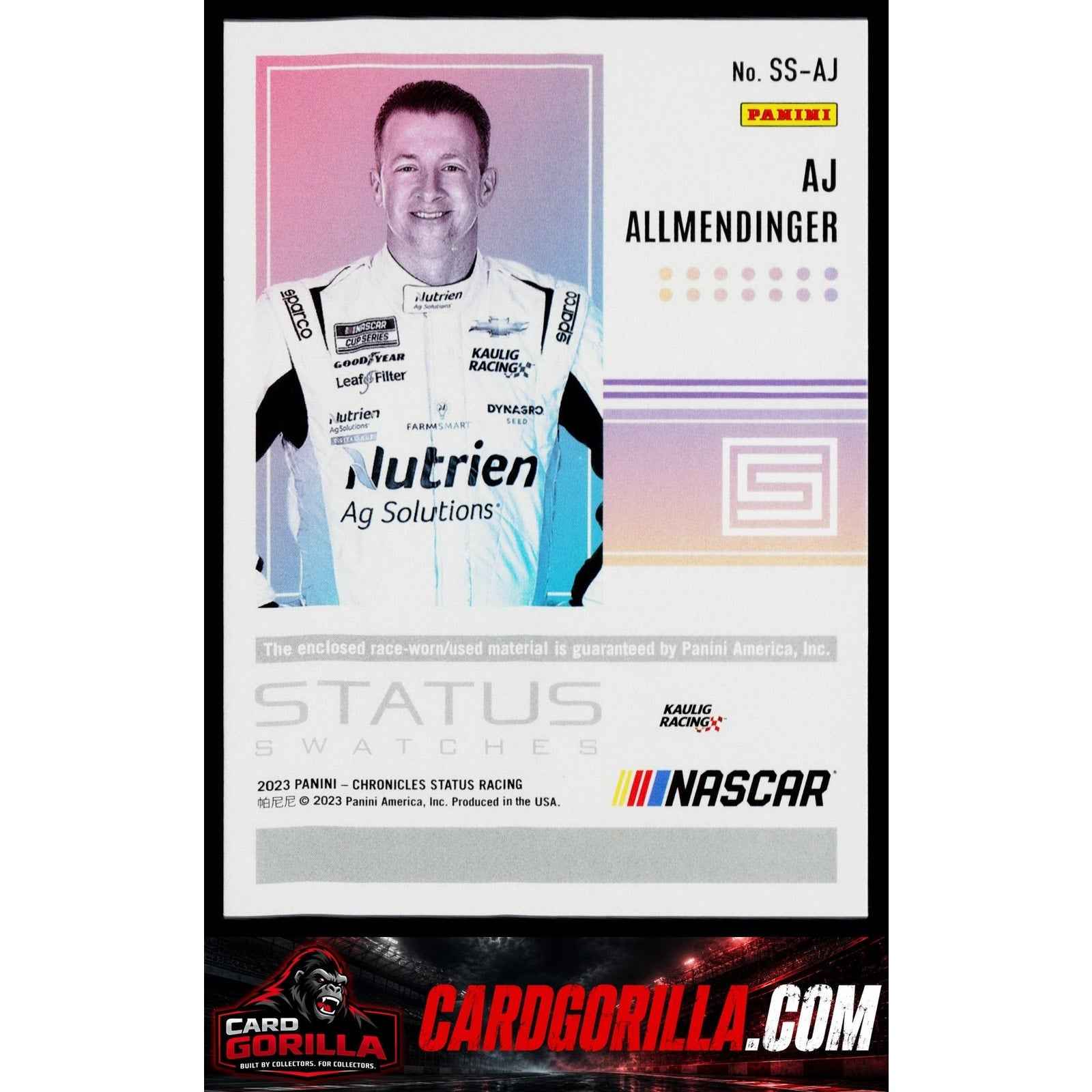 2023 Panini Chronicles #SS-AJ AJ Allmendinger Status Swatches