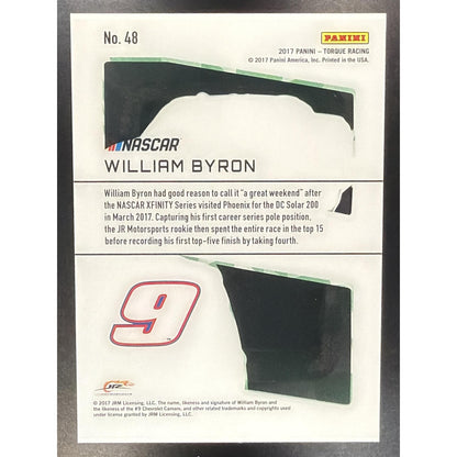 2017 Panini Torque William Byron #48 Clear Vision Green /25 RC