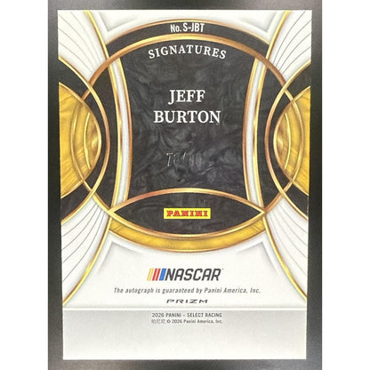 2026 Panini Select NASCAR Jeff Burton #S-JBT Signatures Blue Prizms /99 Auto