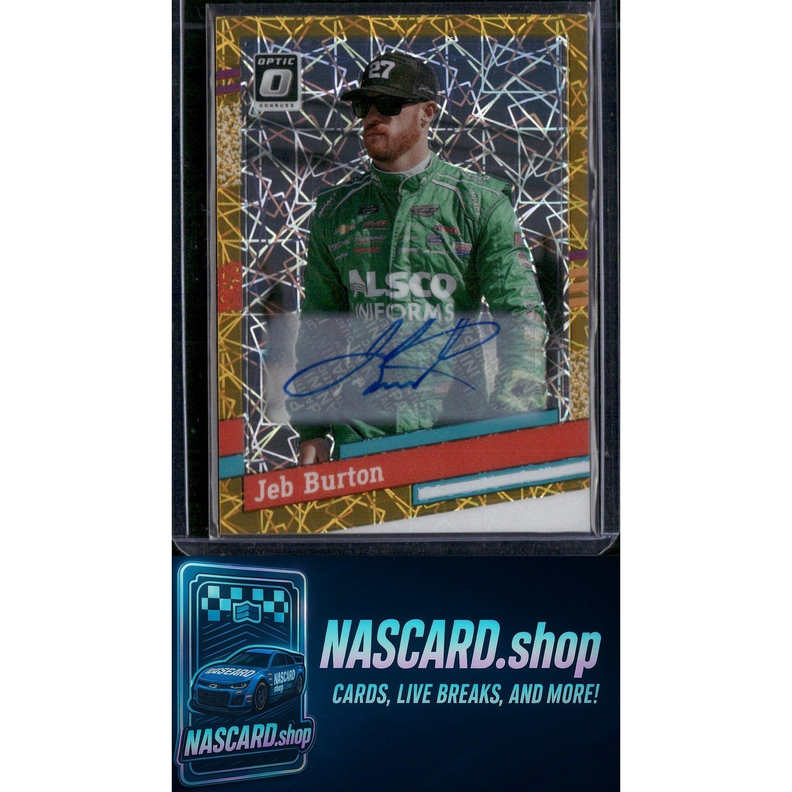 2024 Donruss #107 Jeb Burton Optic Signatures Gold Velocity #/10 - Card Gorilla