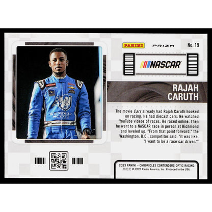2023 Panini Chronicles #19 Rajah Caruth Contenders Optic Purple #/25 RC