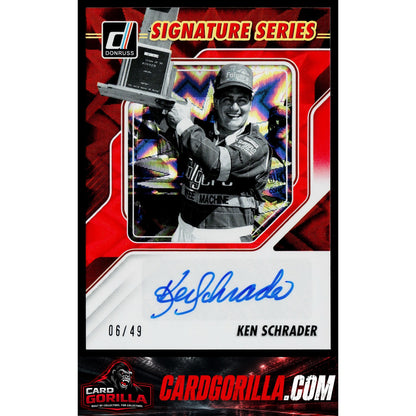 2026 Donruss #SS-KSR Ken Schrader Signature Series Red Xplosion #/49