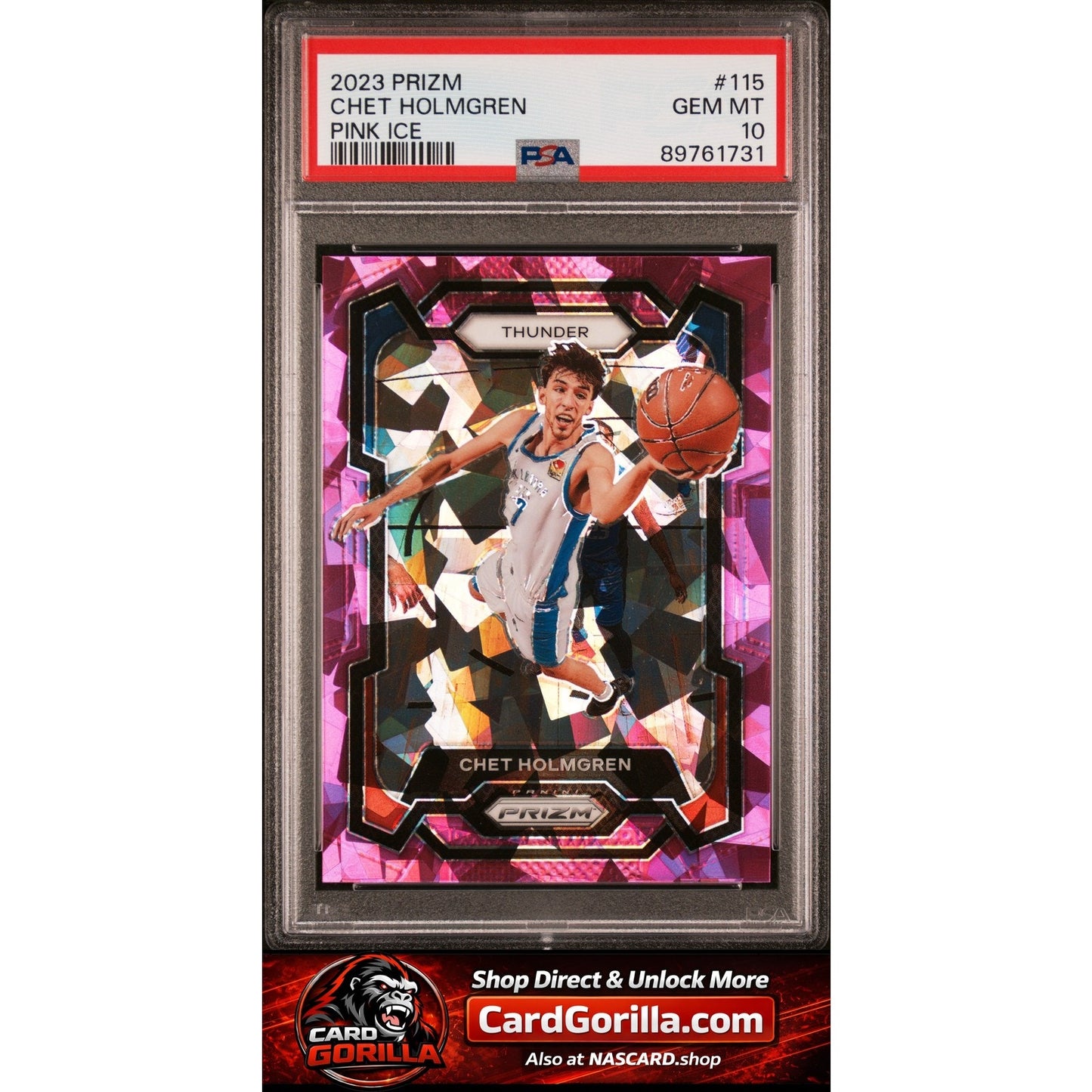 2023 Panini Prizm #115 Chet Holmgren Pink Ice PSA 10