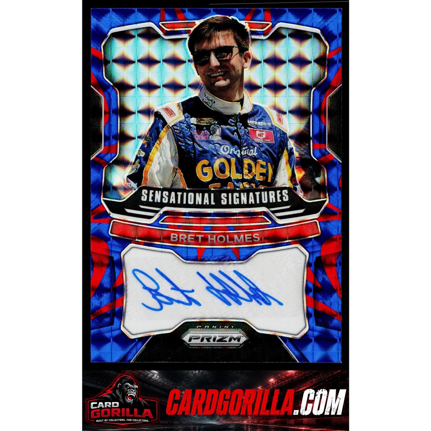 2022 Panini Prizm #S-BH Bret Holmes Sensational Signatures Reactive Blue #/99