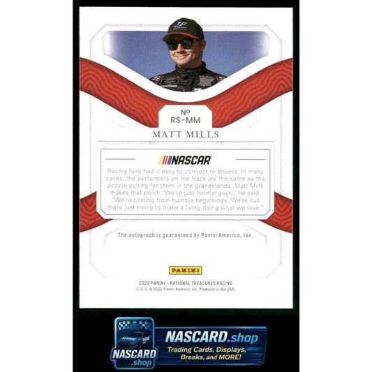 2022 Panini National Treasures #RS-MM Matt Mills Rising Stars Holo Silver #/25