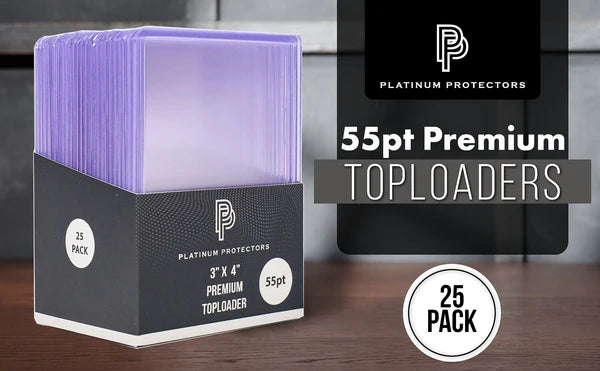 Platinum Protectors 55pt Top Loaders – 25 Count | Trading Card Toploaders