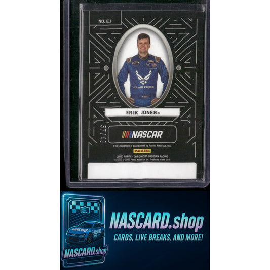 2023 Panini Chronicles Erik Jones Obsidian Signatures Electric Etch Purple #/49 - NASCARD.shop