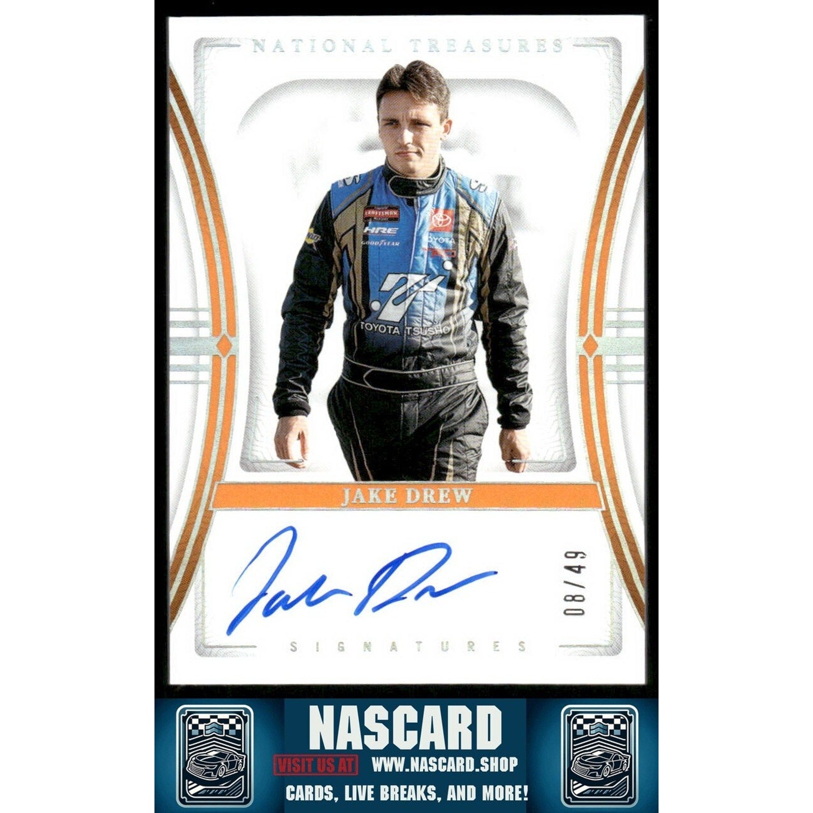 2023 Panini National Treasures Signatures Jake Drew /49 - NASCARD.shop