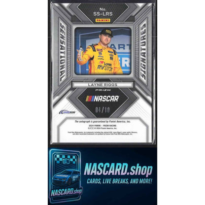 2024 Panini Prizm #SS-LRS Layne Riggs Sensational Signatures Gold #/10 RC