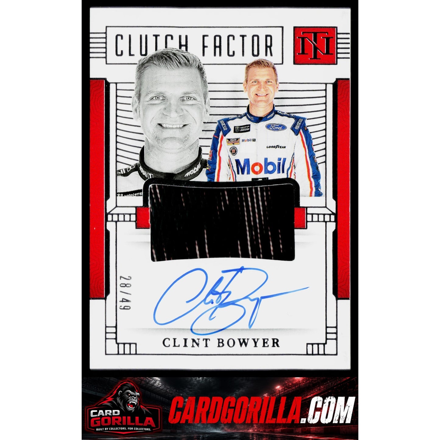 2024 Panini National Treasures Clint Bowyer Clutch Factor Signatures #/49