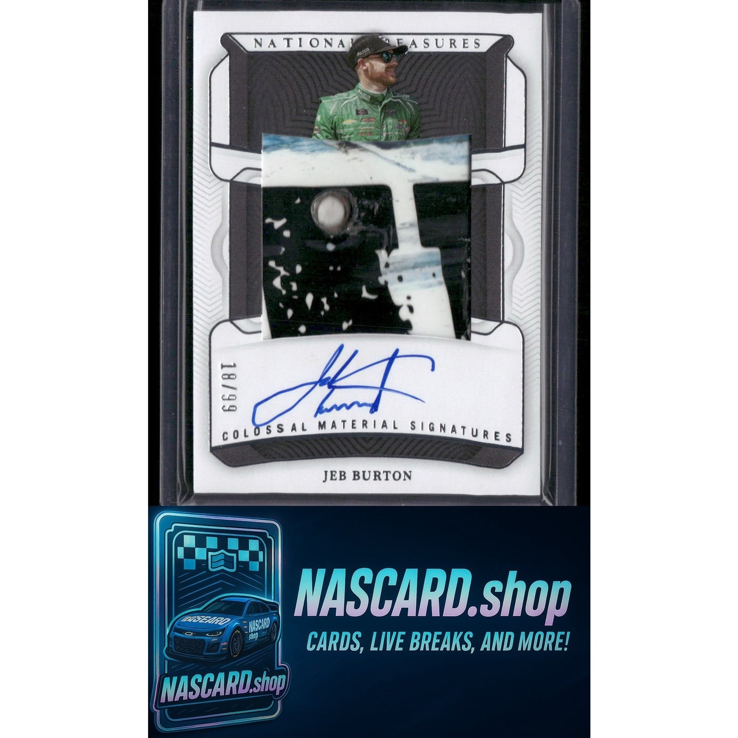2023 Panini National Treasures #7 Jeb Burton Colossal Materials Signatures #/99 - Card Gorilla