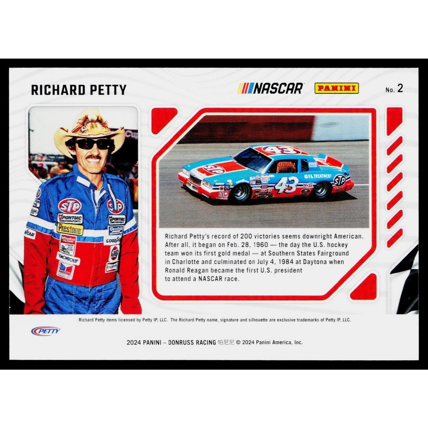 2024 Donruss #2 Richard Petty Production Line Orange Ice #/75