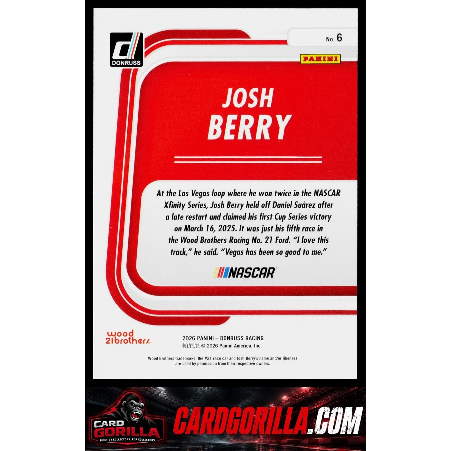 2026 Donruss #6 Josh Berry Season Highlights Red Xplosion #/99
