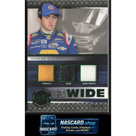 2015 Press Pass #3W-CE Chase Elliott 3-Wide Green #/10