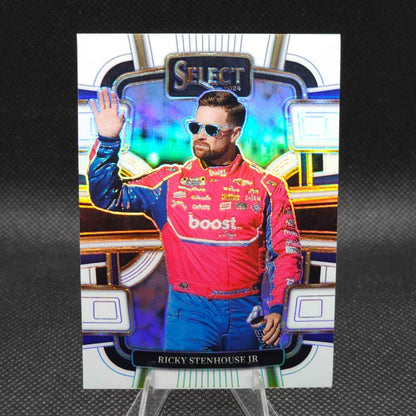 2024 Panini Select Racing Grandstand White Prizm #12 Ricky Stenhouse Jr. 54/99 - NASCARD.shop