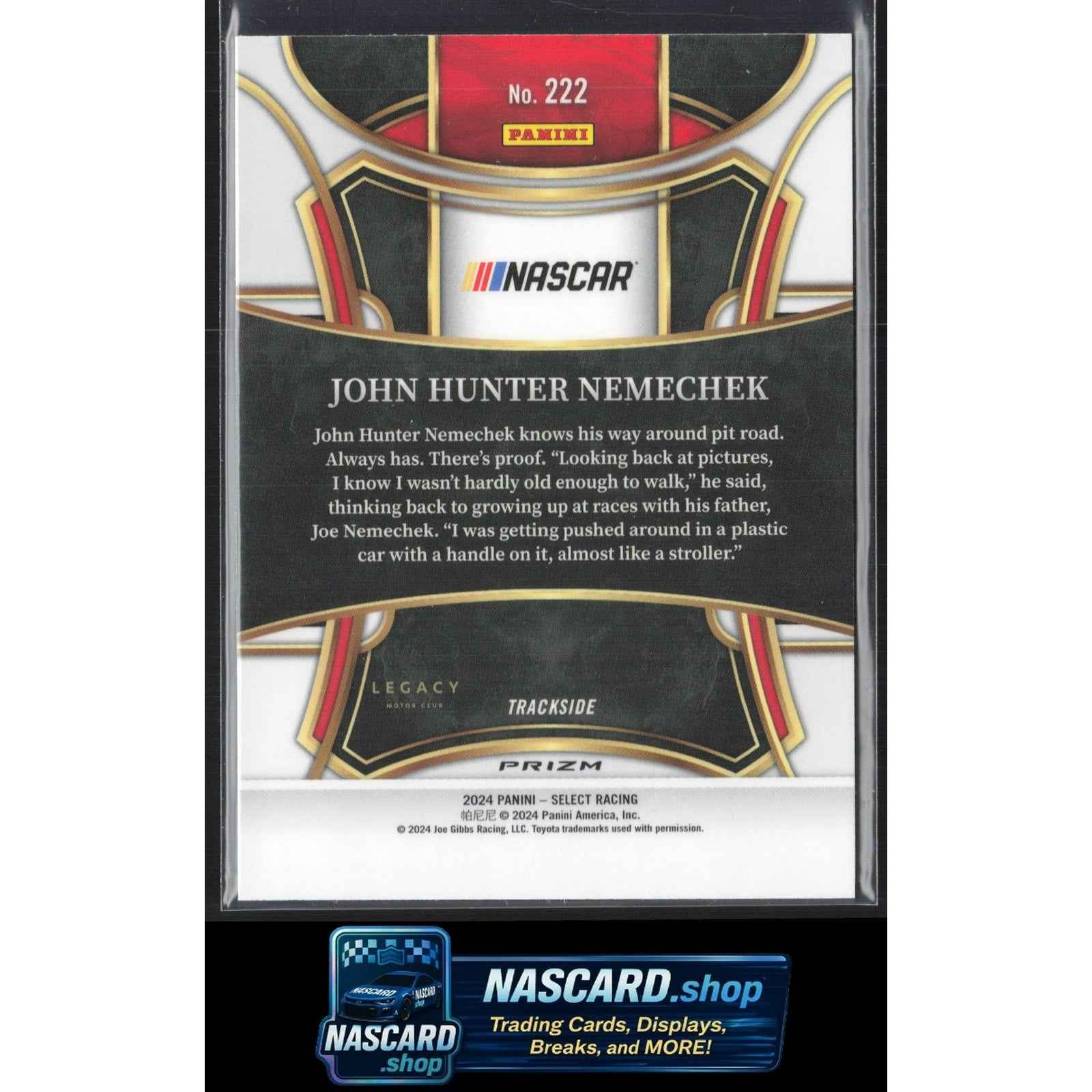 2024 Panini Select #222 John Hunter Nemechek Tiger Prizms