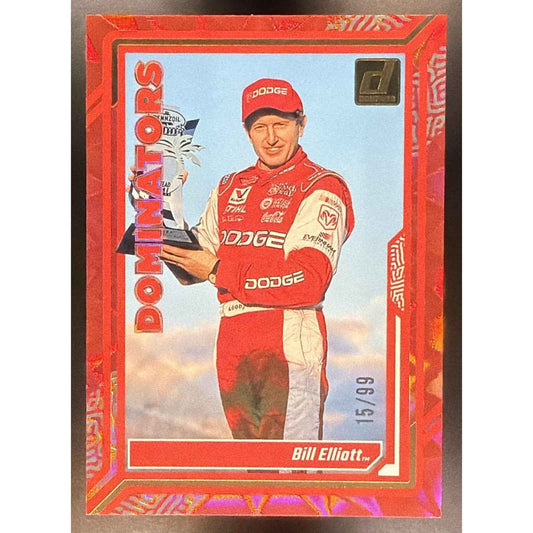 2024 Panini Donruss Bill Elliott #13 Dominators Red Xplosion 15/99
