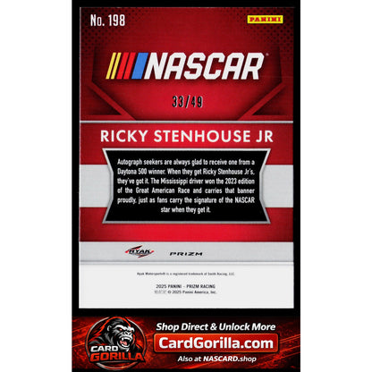 2025 Panini Prizm #198 Ricky Stenhouse Jr Carolina Blue #/49