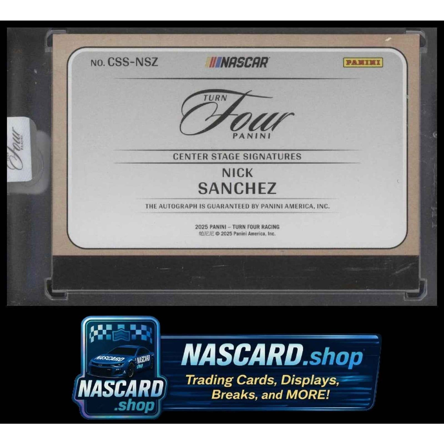 2025 Panini Turn Four Nick Sanchez Center Stage Signatures Holo Silver #/75