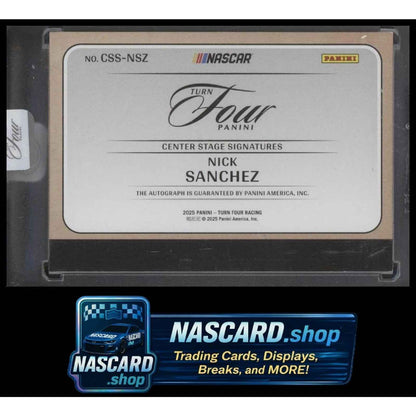2025 Panini Turn Four Nick Sanchez Center Stage Signatures Holo Silver #/75