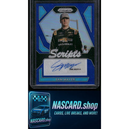 2024 Panini Prizm #S-SMR Sam Mayer Scripts Blue #/49