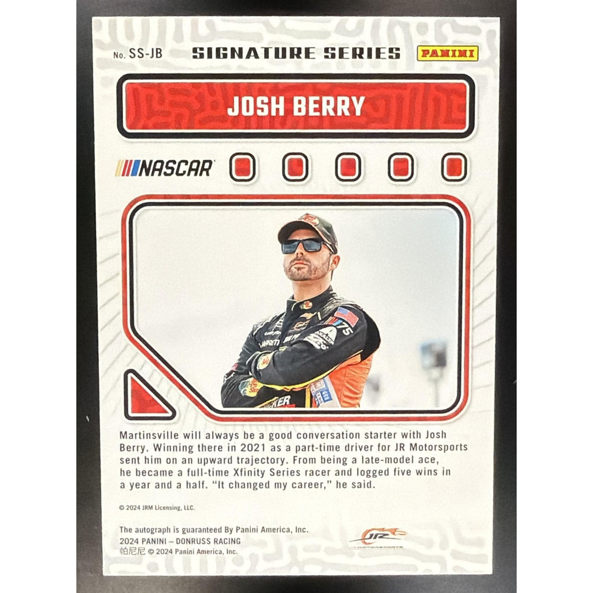 2024 Panini Donruss Josh Berry #SS-JB Signature Series Auto