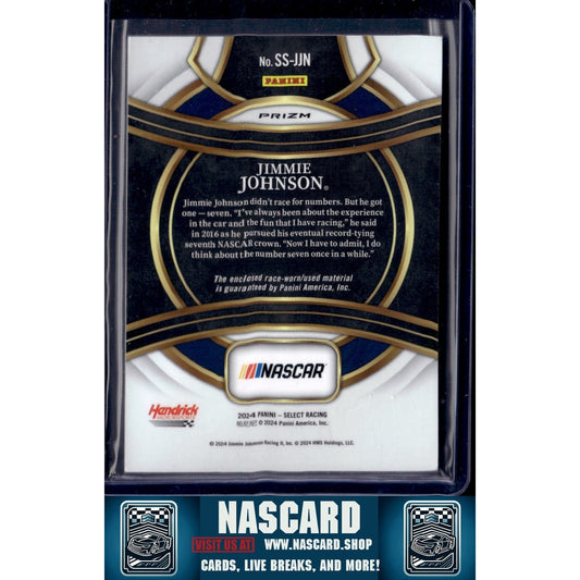 2024 Panini Select #SS-JJN Jimmie Johnson Selective Swatches Flash Prizms - NASCARD.shop