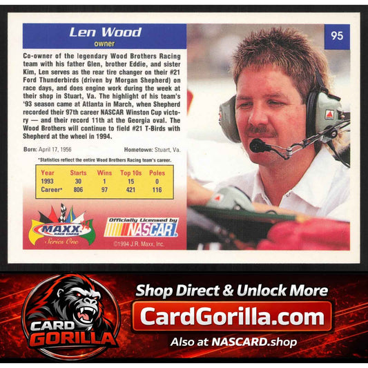 1994 Maxx #95 Len Wood Autographs
