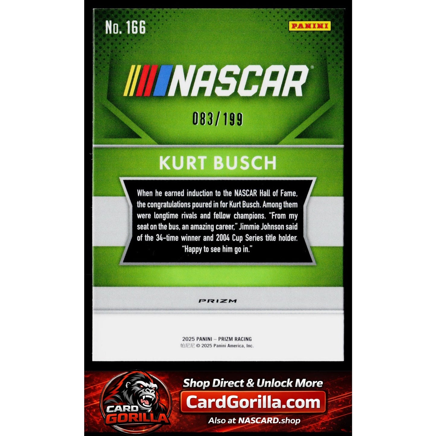 2025 Panini Prizm #3 Kurt Busch Red Pulsar #/199