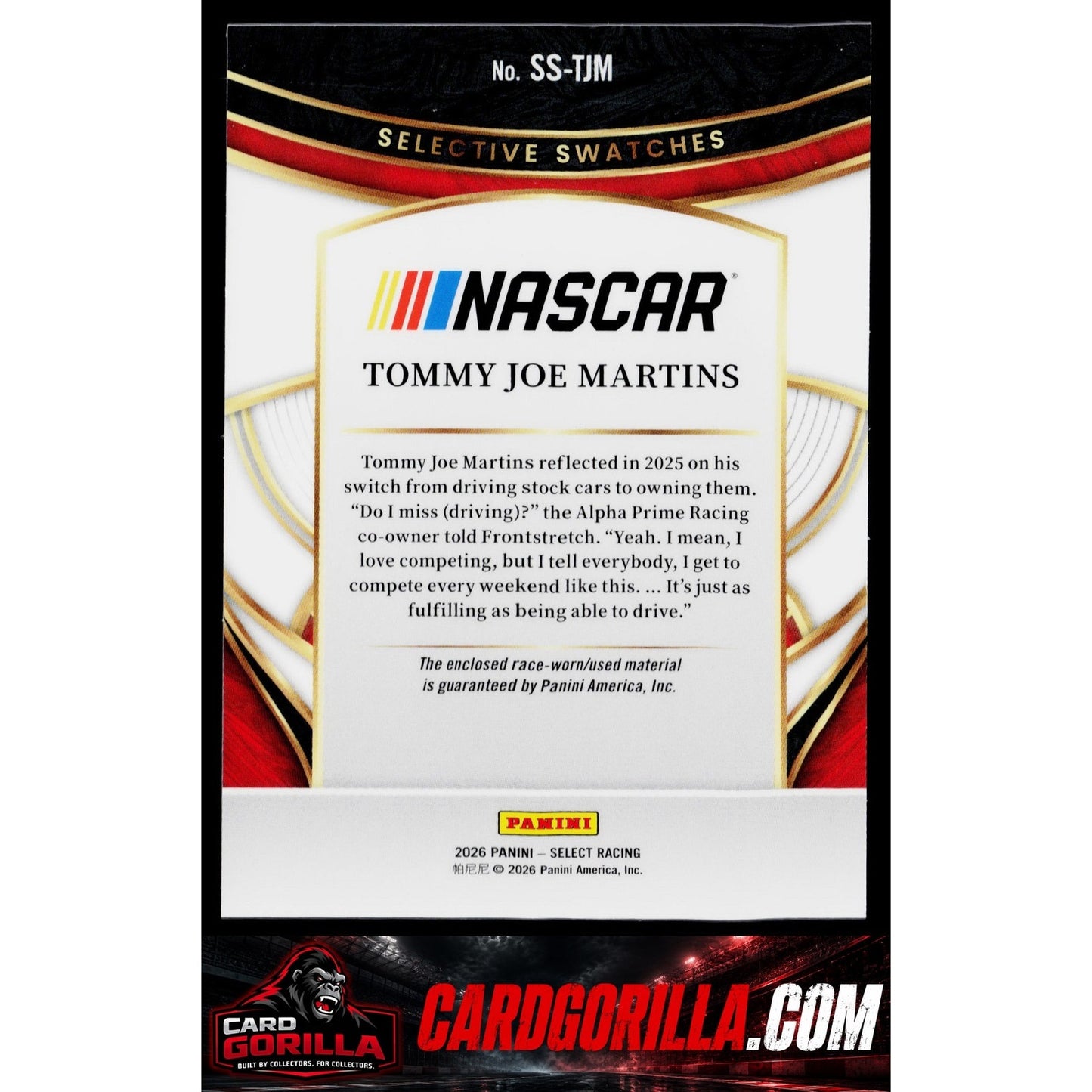 2026 Select #SS-TJM Tommy Joe Martins Selective Swatches