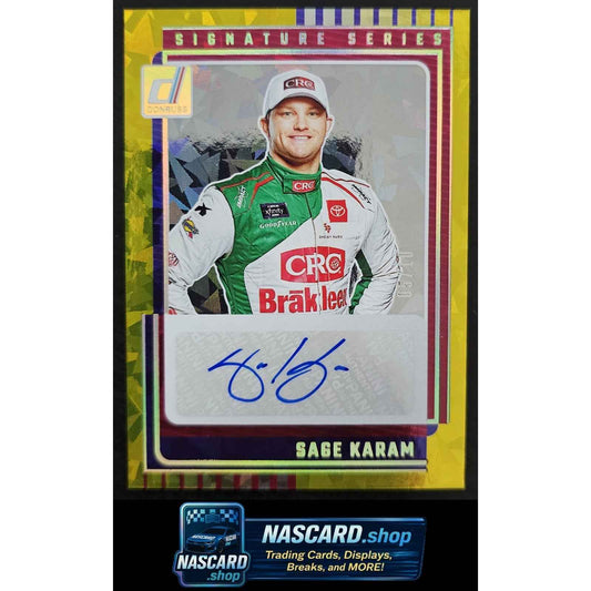 2025 Donruss #SS-SKM Sage Karam Signature Series Gold Ice #/10